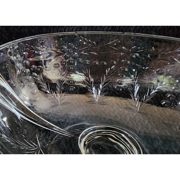 Rock Sharpe Crystal Anniversary Fruit Bowl – Elegant Glass Centerpiece, 1940s - Picture 5 of 15